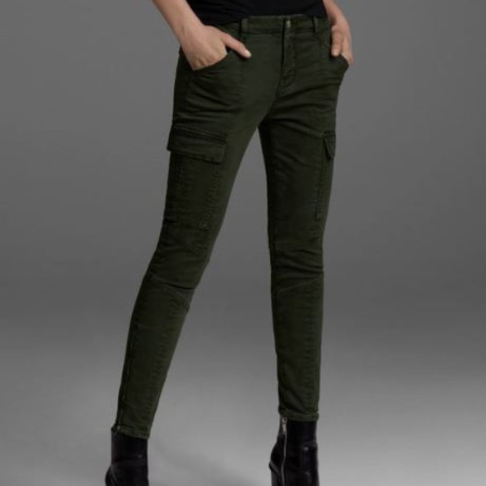 JBRAND Houlihan Army Green Skinny Cargo Jeans Size 25